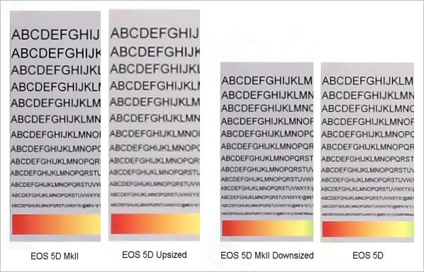 Canon EOS 5D MkII resolution compared with EOS 5D